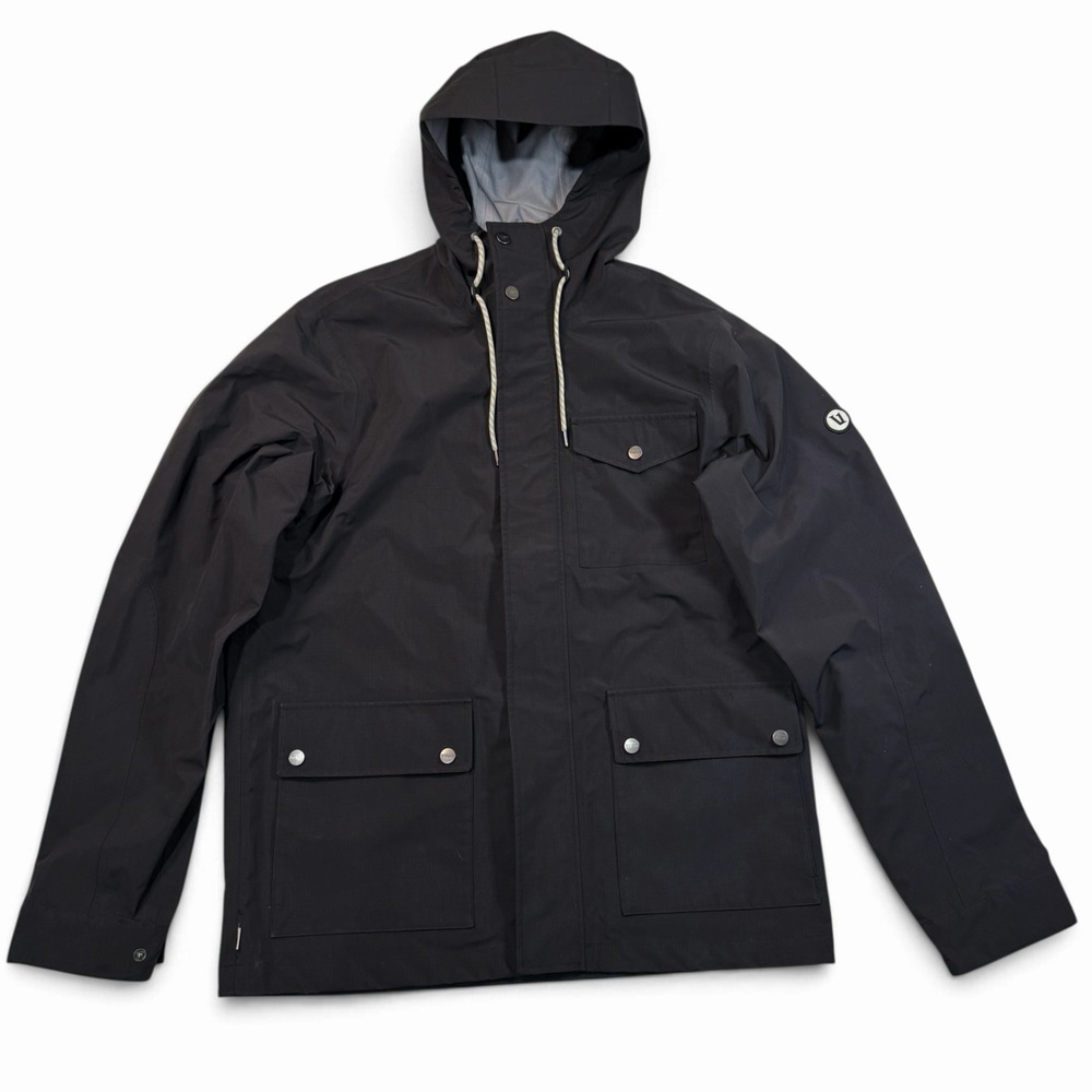 Vuori Palisades Rain Jacket Mens Mens Medium Black Hooded V525 Waterproof
